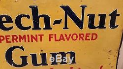 Big Vintage Embossed Tin Beech Nut Gum Sign