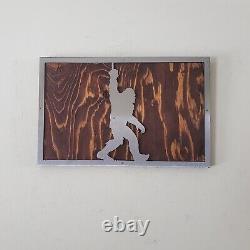 Bigfoot Sasquatch middle finger Metal Art on Wood Wall Decor Sign Made in USA