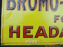 Bromo-Seltzer for Headaches Tin Vintage Sign Advertising Grocery Store