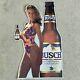 Busch Beer Swimsuit Model Girl Tin Metal Beer Sign Vintage 1992 Very Rare