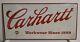 Carhartt Workwear Since 1889 Vtg Sign Metal Tin Advertising Embossed 24 X 12