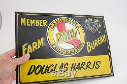 California Farm Bureau Vintage Tin Sign AFBF Douglas Harris (G4L)