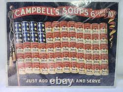 Campbell Soup Tin Sign Flag Pattern Vintage Made In America