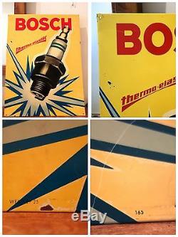 Cartel rótulo publicitario chapa vintage Bosch 60's metal tin advertising sign