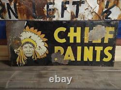 Cheif paints sign vintage tin
