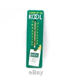 Clean Vintage Kool Cigarette Tobacco Tin Thermometer Sign 12 1/4X 3 1/2