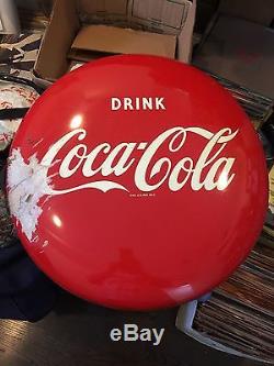 Coca Cola HUGE VINTAGE TIN METAL 24 BUTTON SIGN GORGEOUS UNHUNG beautiful DRINK