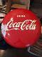 Coca Cola Huge Vintage Tin Metal 24 Button Sign Gorgeous Unhung Beautiful Drink
