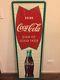 Coca Cola Huge Vintage Tin Metal Sign Gorgeous Unhung Beautiful 52tall Last One