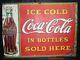 Coca-cola In The Bottles 1930's Embossed Tin Soda Vintage Sign 26 1/2 X 19