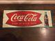Coca Cola Vintage Fishtail Tin Metal Sign Gorgeous Unhung Beautiful! 30 Last 1