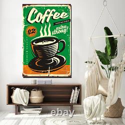 Coffee Vintage Tin Sign Cafe and Coffee Canvas Art Print for Wall Decor