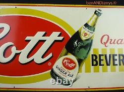 Cott Extra Dry Ginger Ale Quality Beverages Tin Vintage Sign