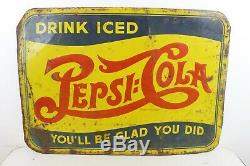 DOUBLE DOT Vintage Drink PEPSI COLA SODA Advertising Tin Sign