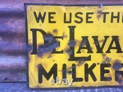 DeLaval Milk Sign Vintage Metal Sign Farm Sign De Laval Tin Tacker Farm Sign