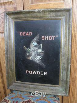 Dead Shot American Powder Mills Tin Sign Circa 1900