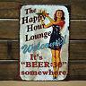 Decor Pub Tavern Garage Tin Sheet Metal Sign Beer Girl Vintage Picture Lc331