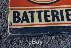 Delco Batteries 70x18 Tin Sign Station Dealer Vintage Electric Advertising