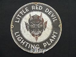 Devil Sign Old Vintage Original Tin Metal 1940s Halloween Ratrod Steam Punk