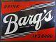 Drink Barq's It's Good Rootbeer Soda Cola Advertising Old Tin Vintage Sign
