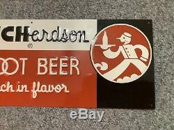 EARLY ROOT BEER advertising RICHARDSON vintage Collectible TIN Embossed SIGN