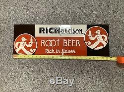 EARLY ROOT BEER advertising RICHARDSON vintage Collectible TIN Embossed SIGN