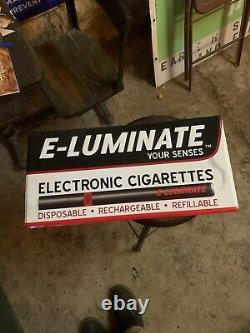 E Cigarette Sign Rare Tin Tacker Vintage Sign