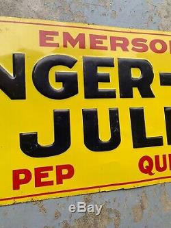 Early Drink Emersons Ginger-Mint Julep Tin Tacker Sign Rare Soda Fountain Vtg