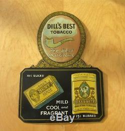 Early Vintage Dills Embossed Tobacco Advertising Tin Sign