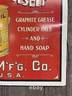 Early Vintage Embossed Auto Soap Linseed Oil ROME NY Soap Tin Advertising Sign