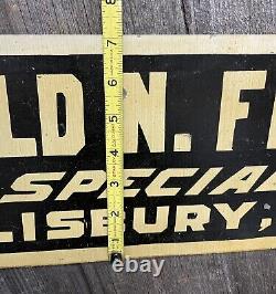 Early Vintage Tin HAROLD N FITCH Eye Specialist Salisbury M. D. Advertising Sign