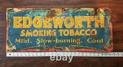Edgeworth Smoking Tobacco Tin Sign Original Vintage Pipe Cigar 27.5 x 11.5
