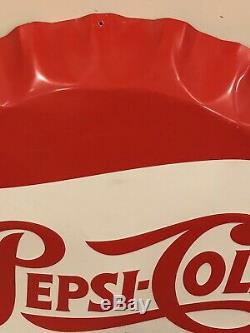 Embossed Tin Pepsi Cola Bottle Cap Button Sign Stout Vintage Repop Soda Pop Coke