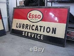 Esso Dealer Lubrication Service Vintage Tin Sign