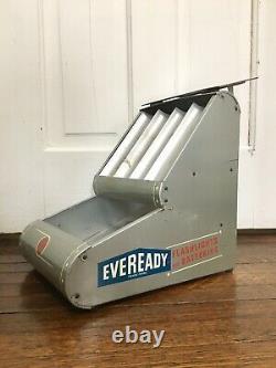EverReady Batteries Metal Tin Display Sign Vtg Ever Ready Gas Oil Seed Feed Pop