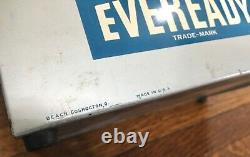 EverReady Batteries Metal Tin Display Sign Vtg Ever Ready Gas Oil Seed Feed Pop
