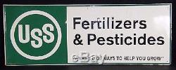 Excellent Vintage Large USS Fertilizers & Pesticides Tin Farming Sign