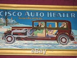 Francisco Auto Heater Tin Advertising Sign Old Vintage Car Service Station Gas