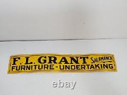 F. L. Grant Furniture Undertaking Sign Salamanca New York Funeral Advertising