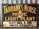 Fairbanks-morse Home Light Plant Sign Vintage Tin Tacker