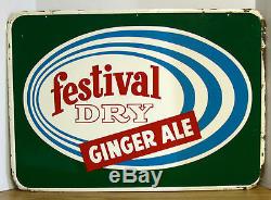 Festival Dry Ginger Ale Tin Sign. 1963. Vintage/Original