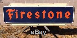 Firestone Collectable Vintage Gas Oil Tin Sign 1940s 1950s Original