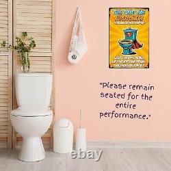 Funny Bathroom sign Toilet Superpowers Metal Aluminum 8x12 Sign