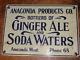 Ginger Ale Soda Tin Sign Antique Vintage Original Anaconda Montana Bottlers Rare