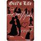 Girl's Life Vintage Tin Sign Decorative Wall Art Sign Family Living Room Bedroom