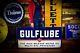Gulflube Sign Original Gulf Oil Tin 1949 Vintage Gas Station Advertising Rare