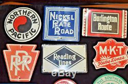 HUGE LOT OF 26 Vintage 1950's Post Cereal Railroad Train Tin SignS Metal