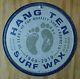 Hang Ten Surf Wax Surfing Round Distressed Retro Vintage Tin Sign Decorative Sig