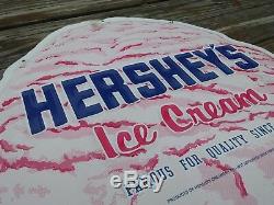 Hershey's Ice Cream Cone Menu Vintage Sign Advertising Embossed Tin Dairy Shop