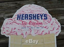 Hershey's Ice Cream Cone Menu Vintage Sign Advertising Embossed Tin Dairy Shop